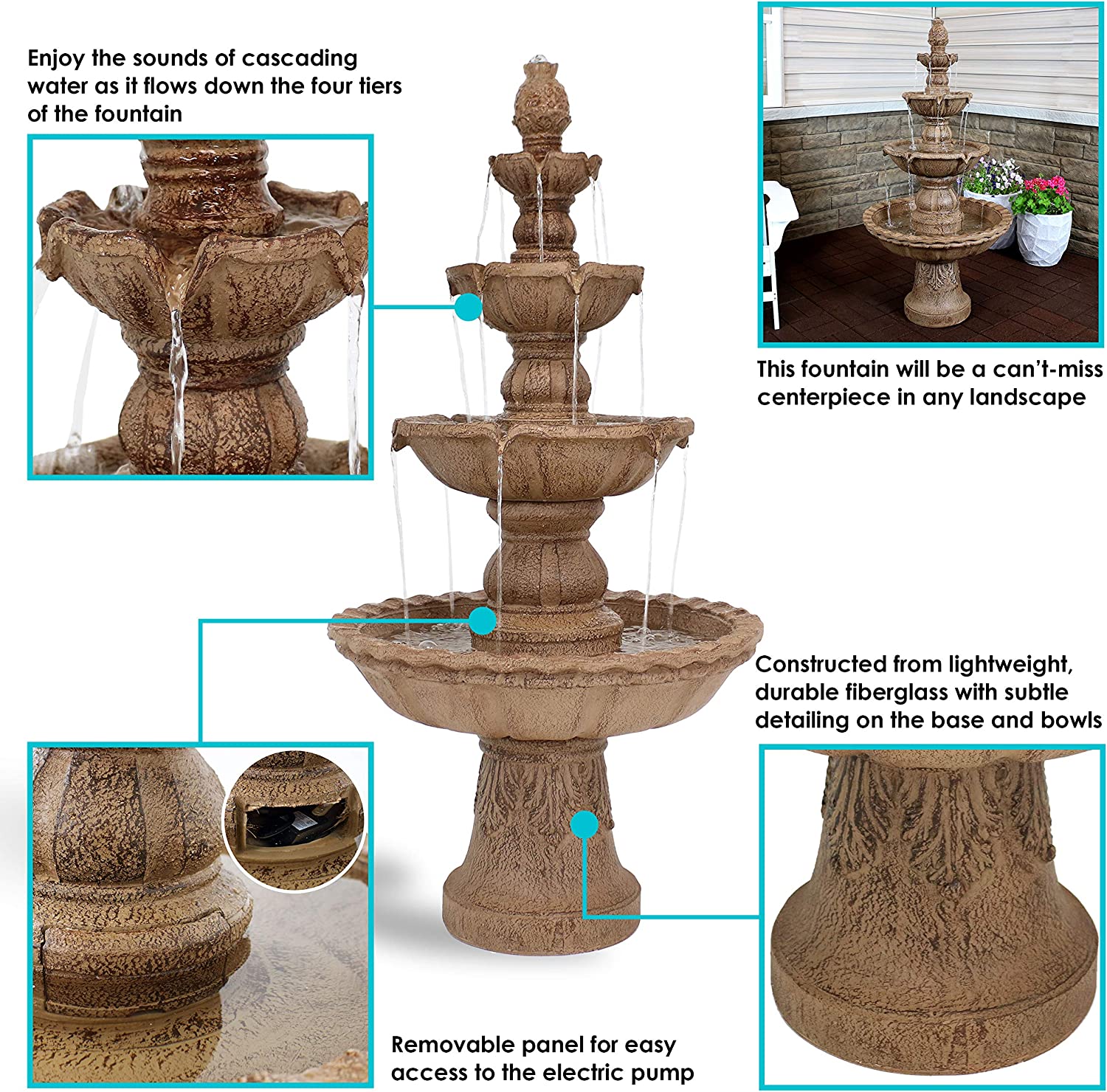 Pineapple Large Outdoor Water Fountain