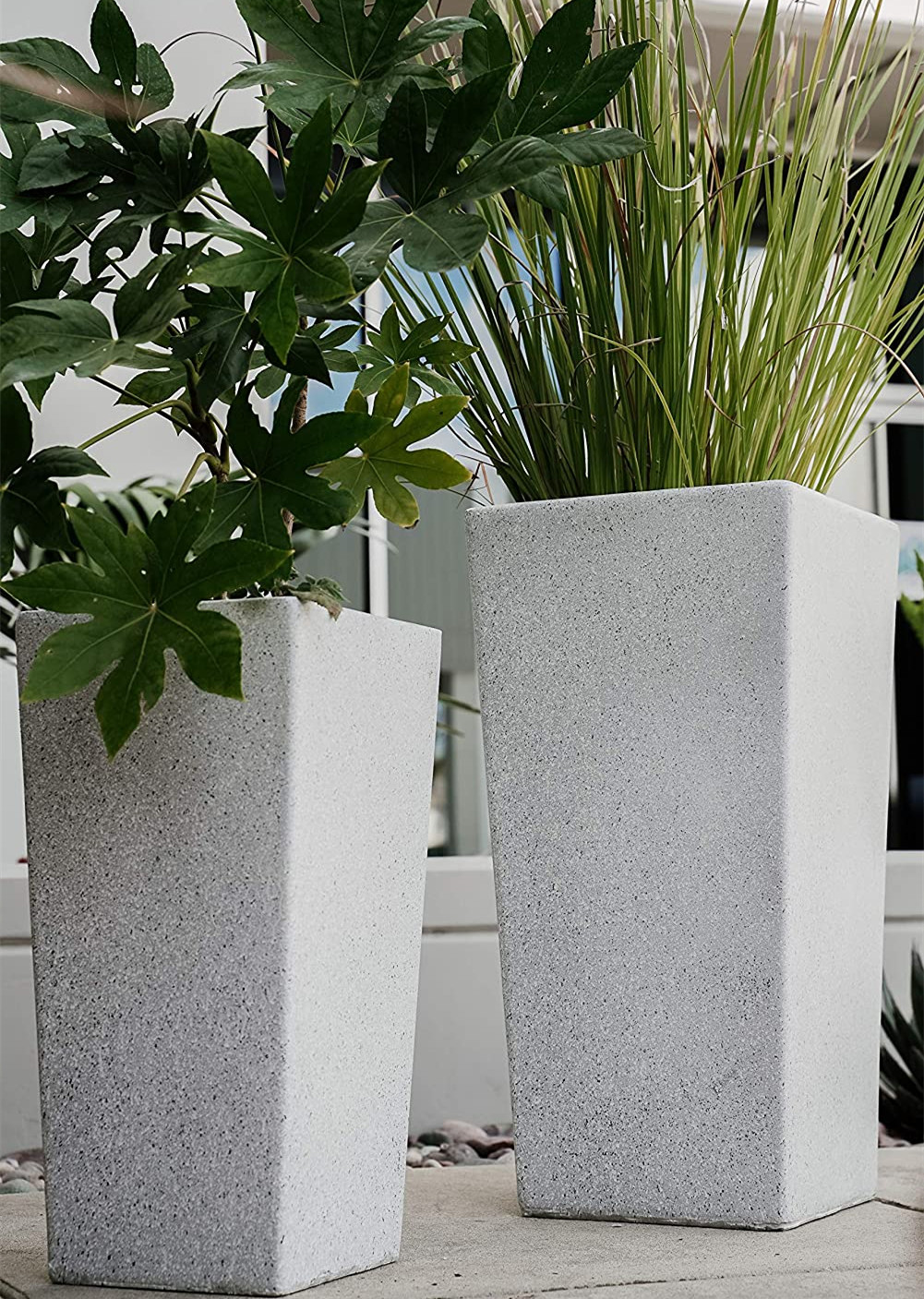 Nested Tall Square Concrete Planter