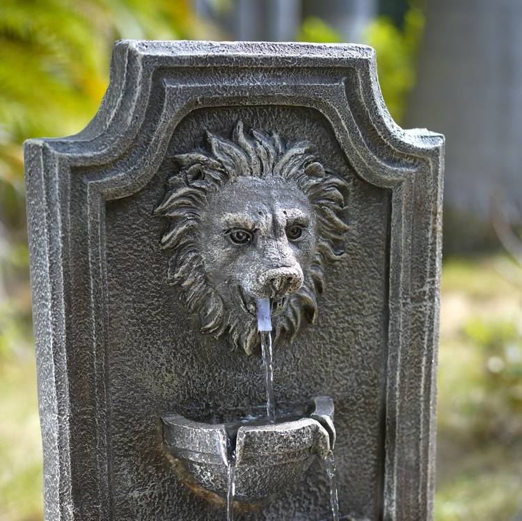 Lion Head wall solar waterfall water fountain indoor & outdoor fountain pool swimming waterfall