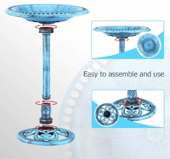 28 Inch Height Polyresin Birdbaths