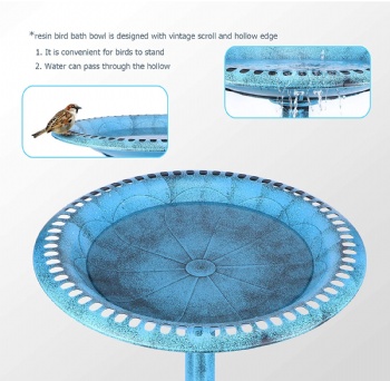 28 Inch Height Polyresin Birdbaths