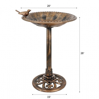 28 Inch Bird Bath for Outdoor