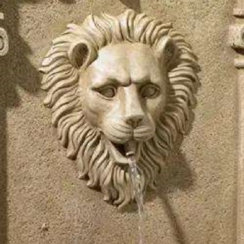 Garden Decoration Hanging resin  water Lion Head Wall fountain