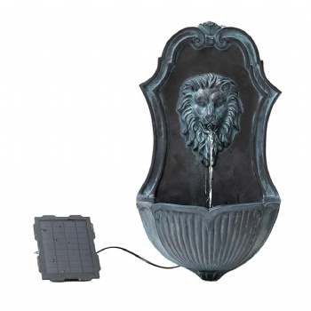 Solar Powerd Wall Mounted Lion Head Fountain